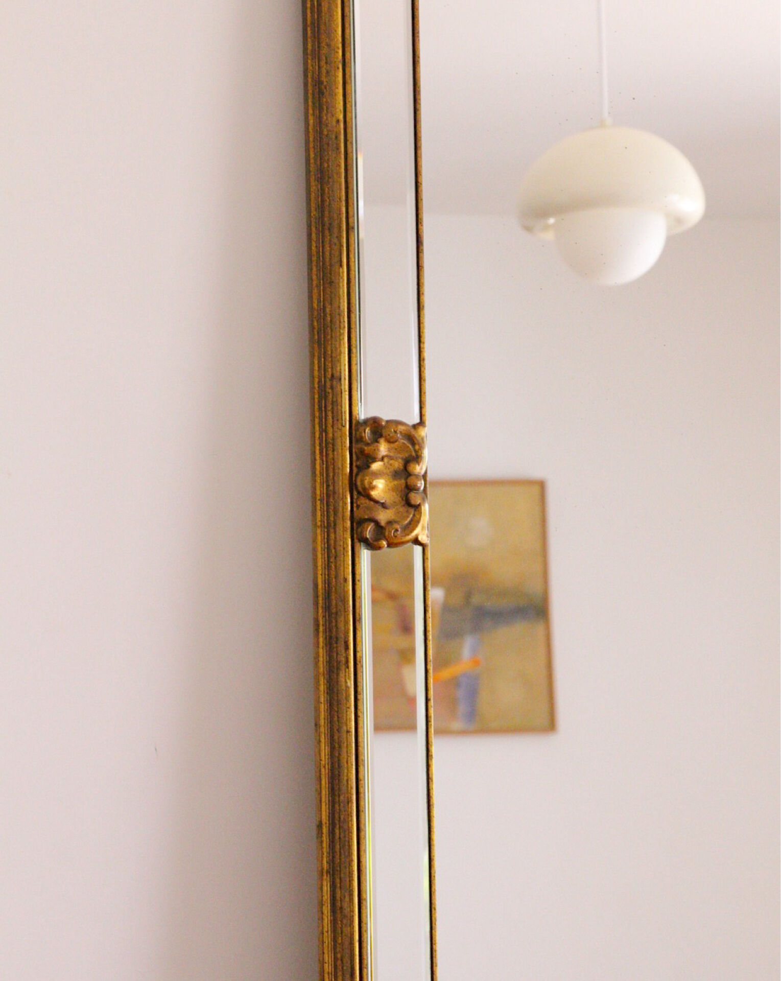 Large golden mirror Deknudt vintage 1970s
