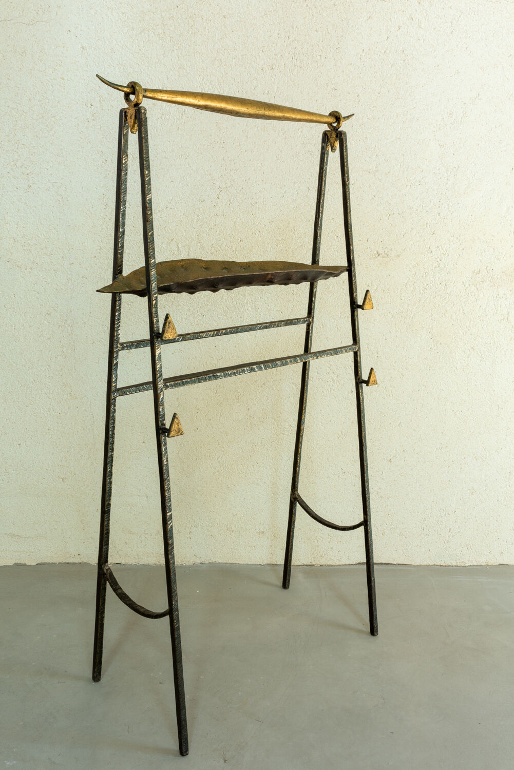 Jean Jacques Argueyrolles, clothes throwers and pockets in patinated welded iron