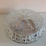 Structured glass round ceiling lamp vintage 60s-70s