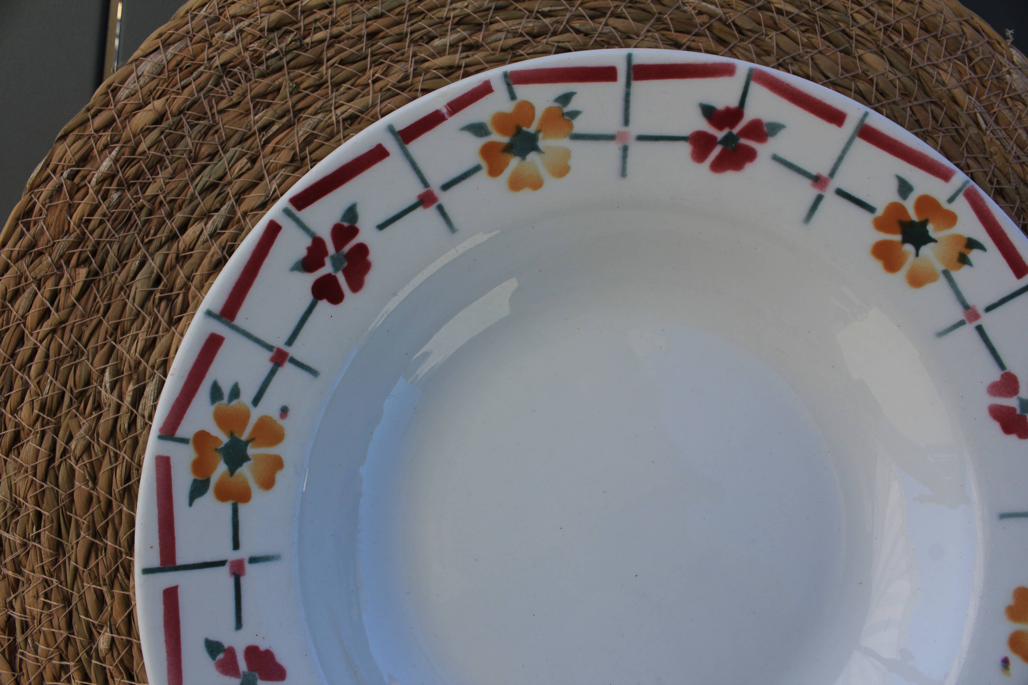 Set of 3 deep plates from Saint Amand