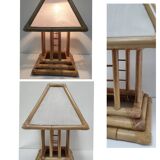 Pagoda-shaped bamboo canvas lamp