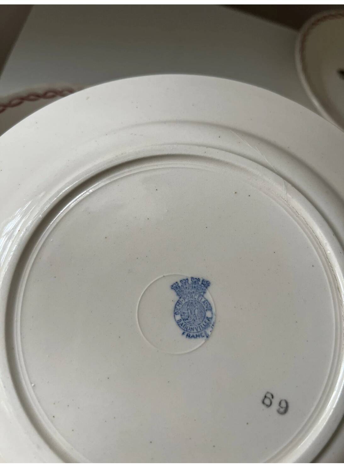 Assiettes plates Germaine Badonviller fleurs