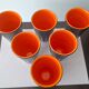 Six Orange and Black Ceramic Vases Vallauris André Baud