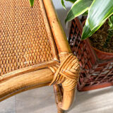 Vintage trundle tables in bamboo and rattan