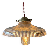 Suspension ancienne en verre prismatique vintage