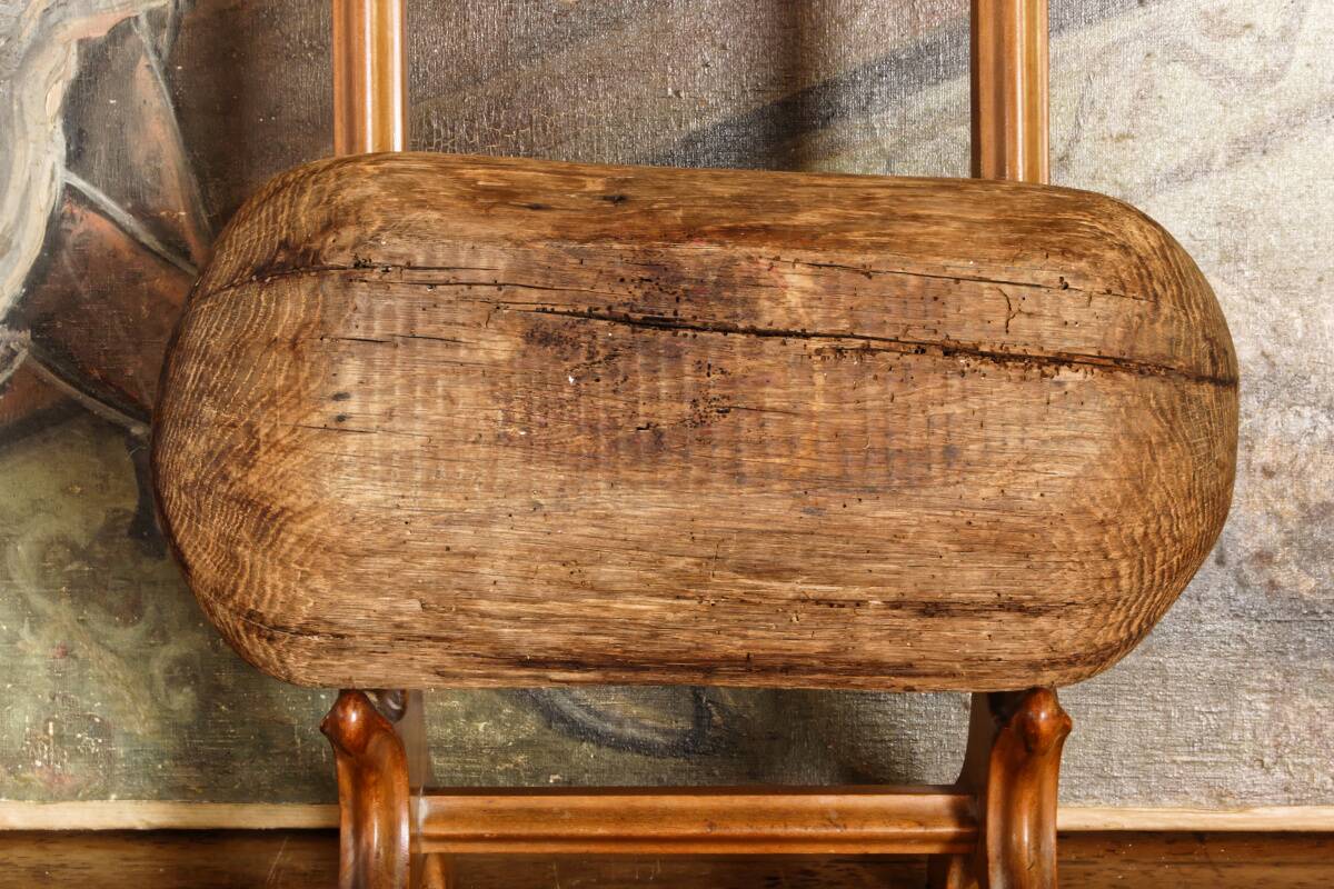 Carved wooden monoxyle cup, folk art, 19th century.