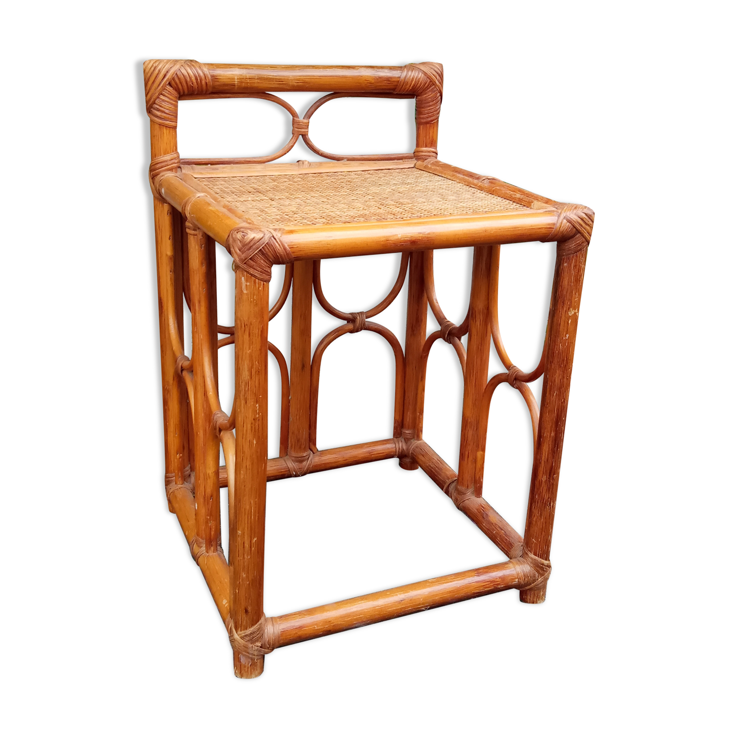 Rattan side table