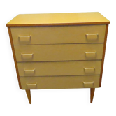 Vintage 4-drawer chest of drawers 1960