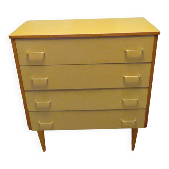 Vintage 4-drawer chest of drawers 1960
