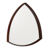 Thomas Poss Eferfolger wall mirror in rosewood triangular Denmark 1960