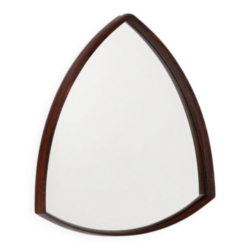 Thomas Poss Eferfolger wall mirror in rosewood triangular Denmark 1960