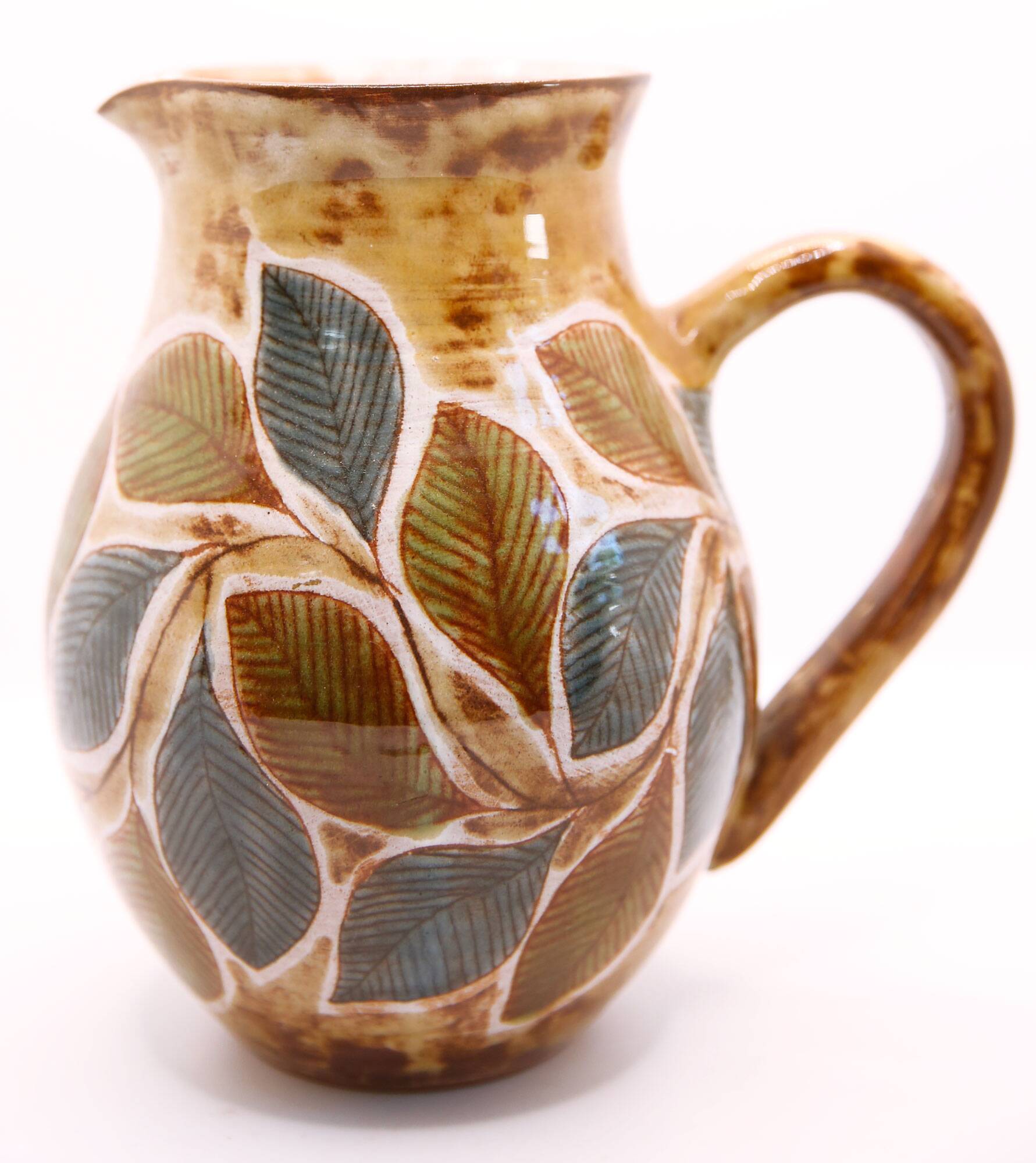 Sixties pitcher with foliage by Jean-Claude Malarmey in Vallauris