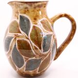 Sixties pitcher with foliage by Jean-Claude Malarmey in Vallauris