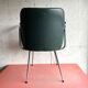 Fauteuil vintage skaï vert et chrome