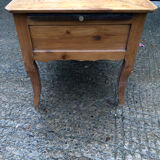 Antique Louis XV table with 3 drawers and 1 pull-out in solid cherry wood