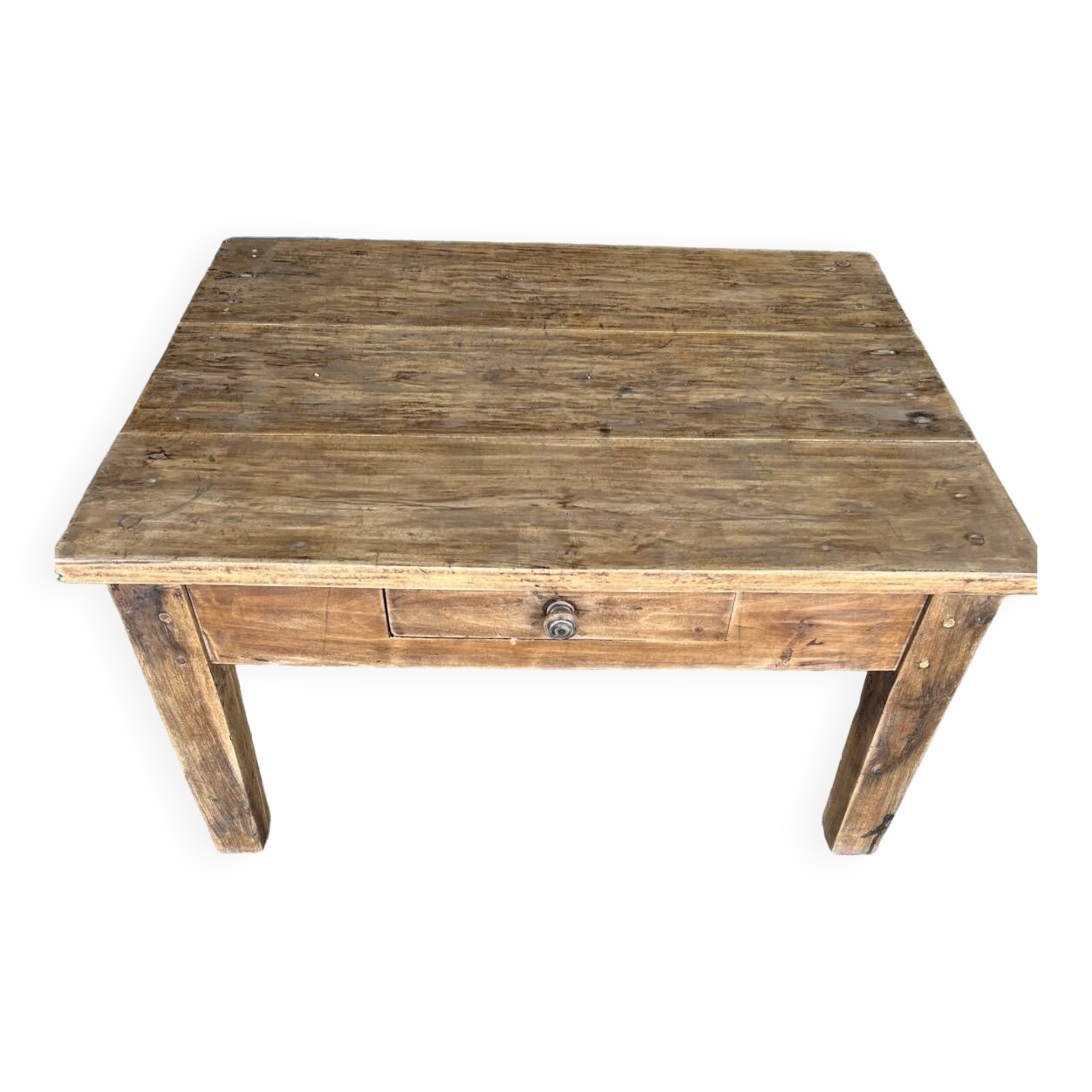 Raw wood coffee table