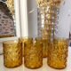 6 amber Pernod glasses
