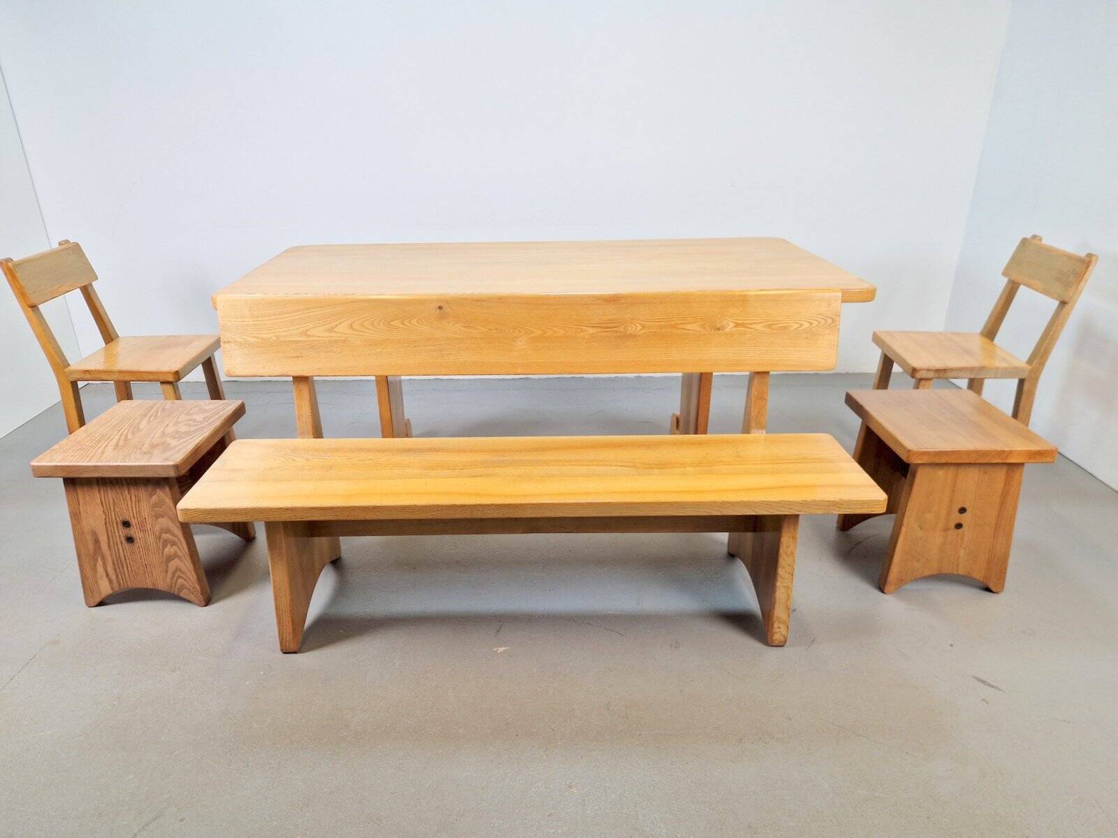 Vintage Ash and Elm Bench, Denmark, 1960s