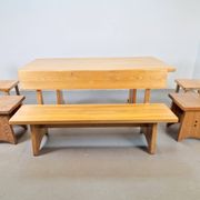 Banc vintage en frêne et en orme, Danemark, années 1960