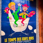 Afiche de cinéma authentique de 1958 "Le temps des Oeufs Durs"