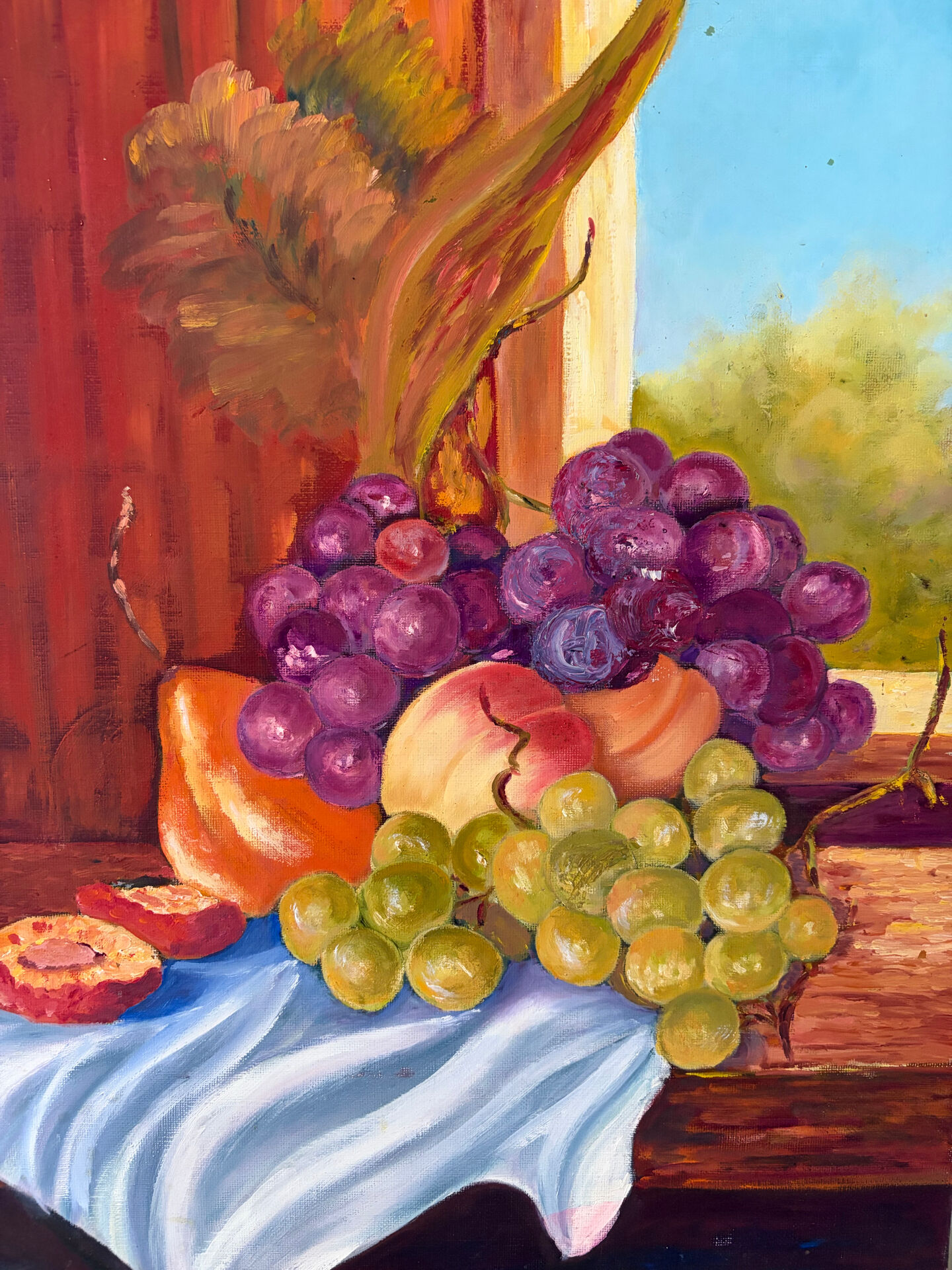 Still life in oil, the grapes