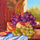 Still life in oil, the grapes