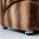 Vintage armchair from the 1970s, by Europoltrona Italy, brown striped velvet, Space Age design.