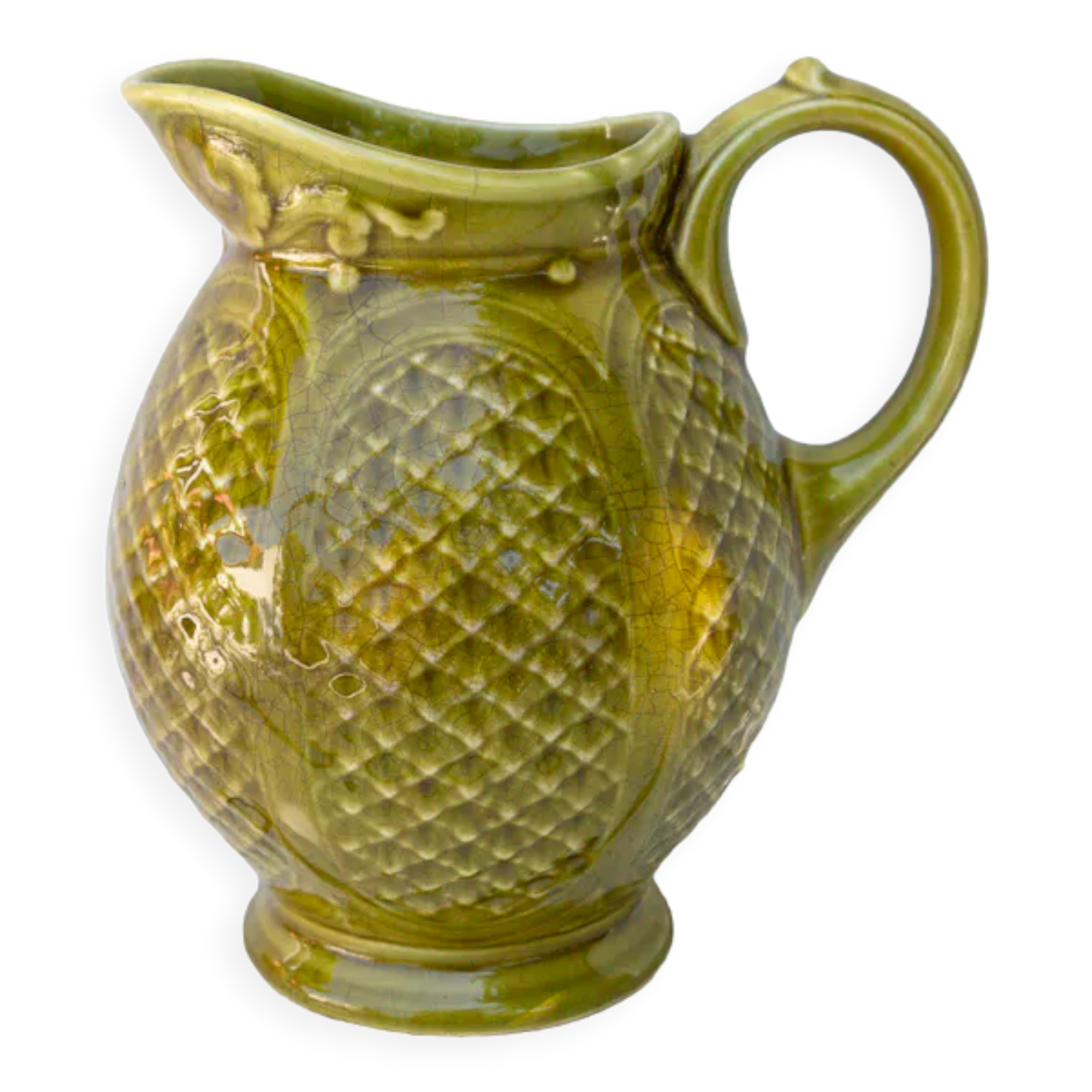 Green pitcher enamelled