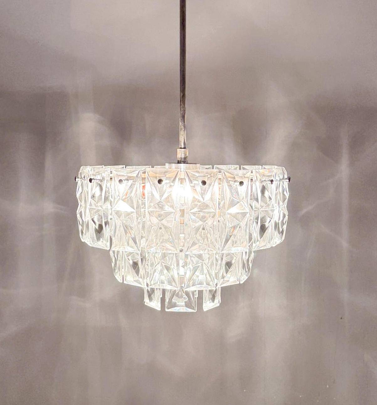 Mid-century chandelier/ceiling lamp by Kinkeldey, Germany, 1970s.