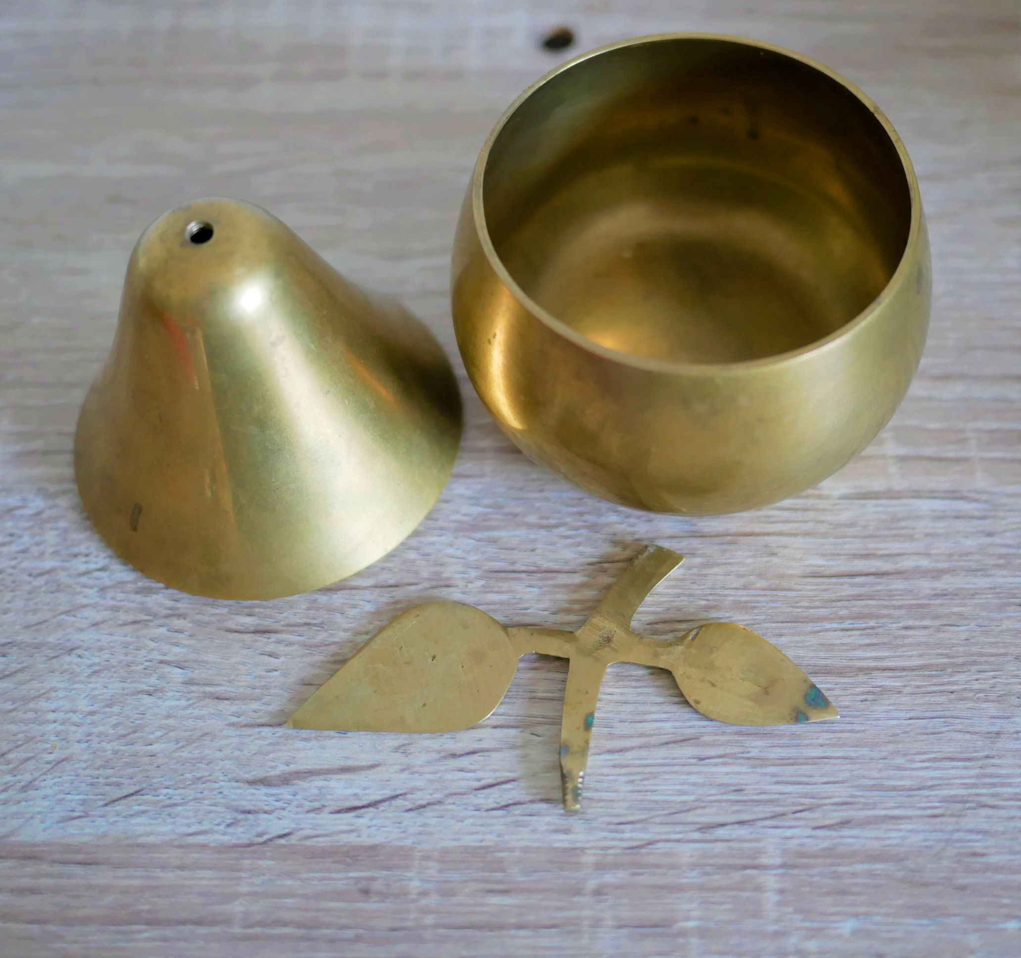 Vintage brass pear