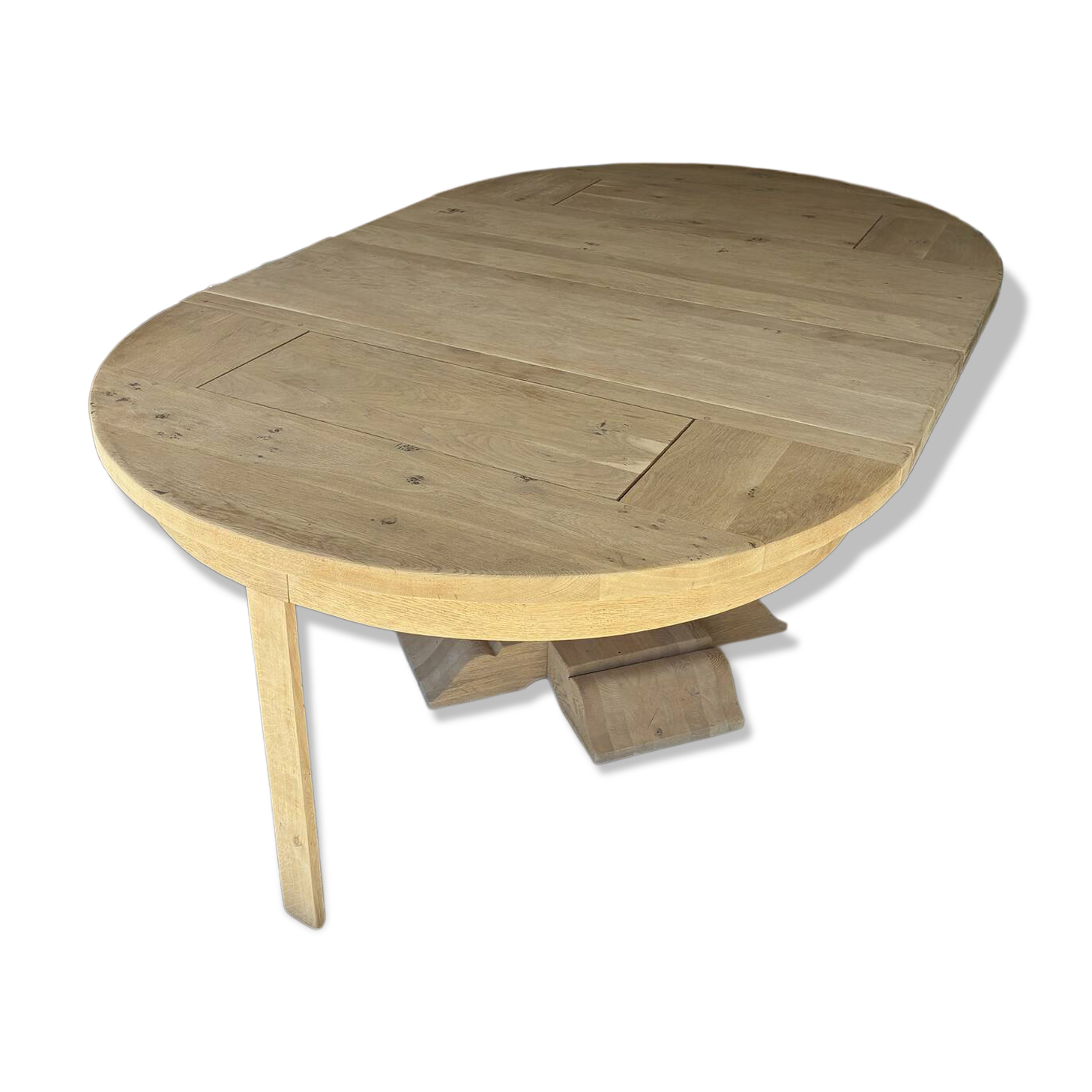 Solid oak farmhouse table with extensions