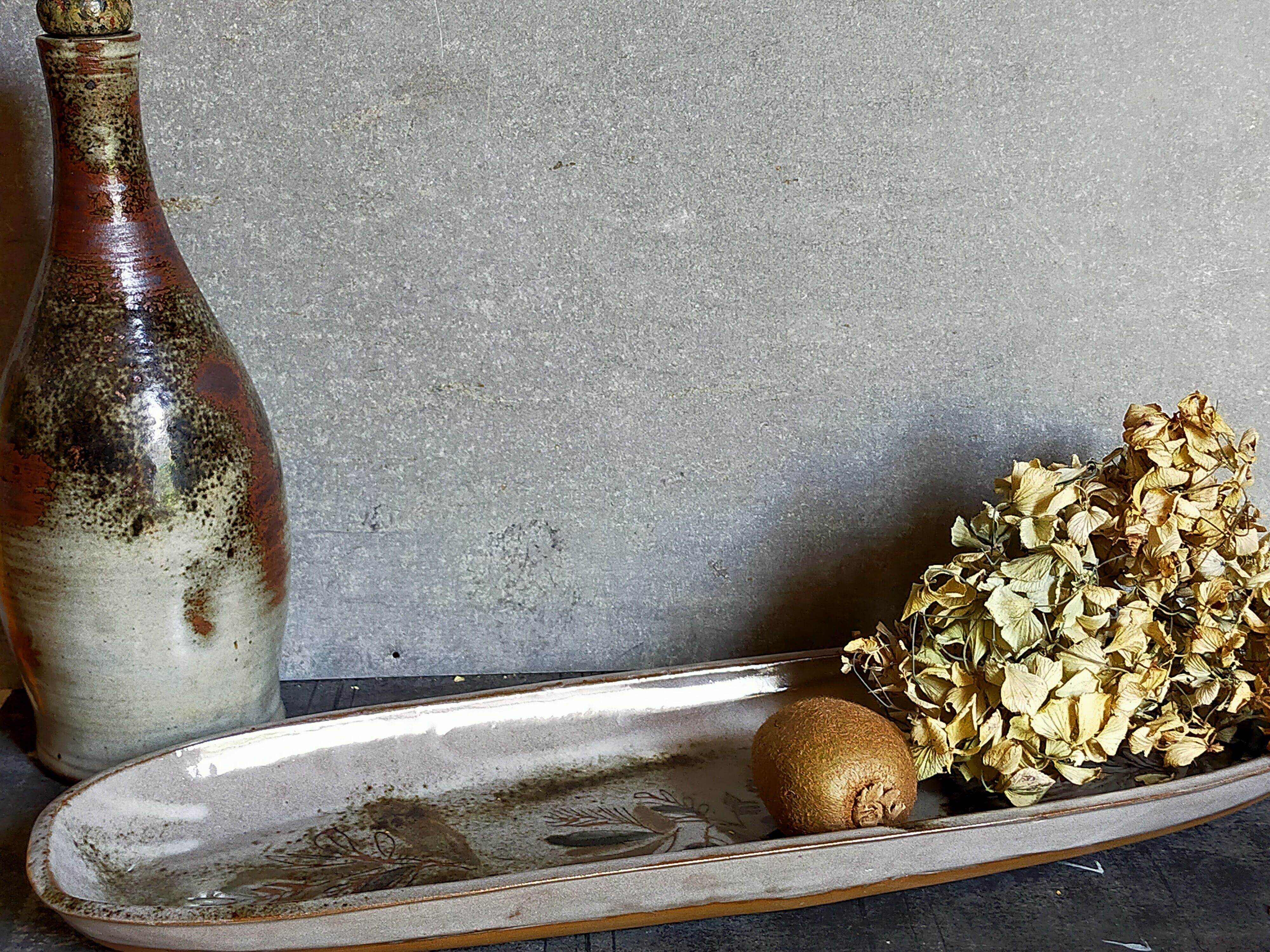 60s ceramic potter oval dish