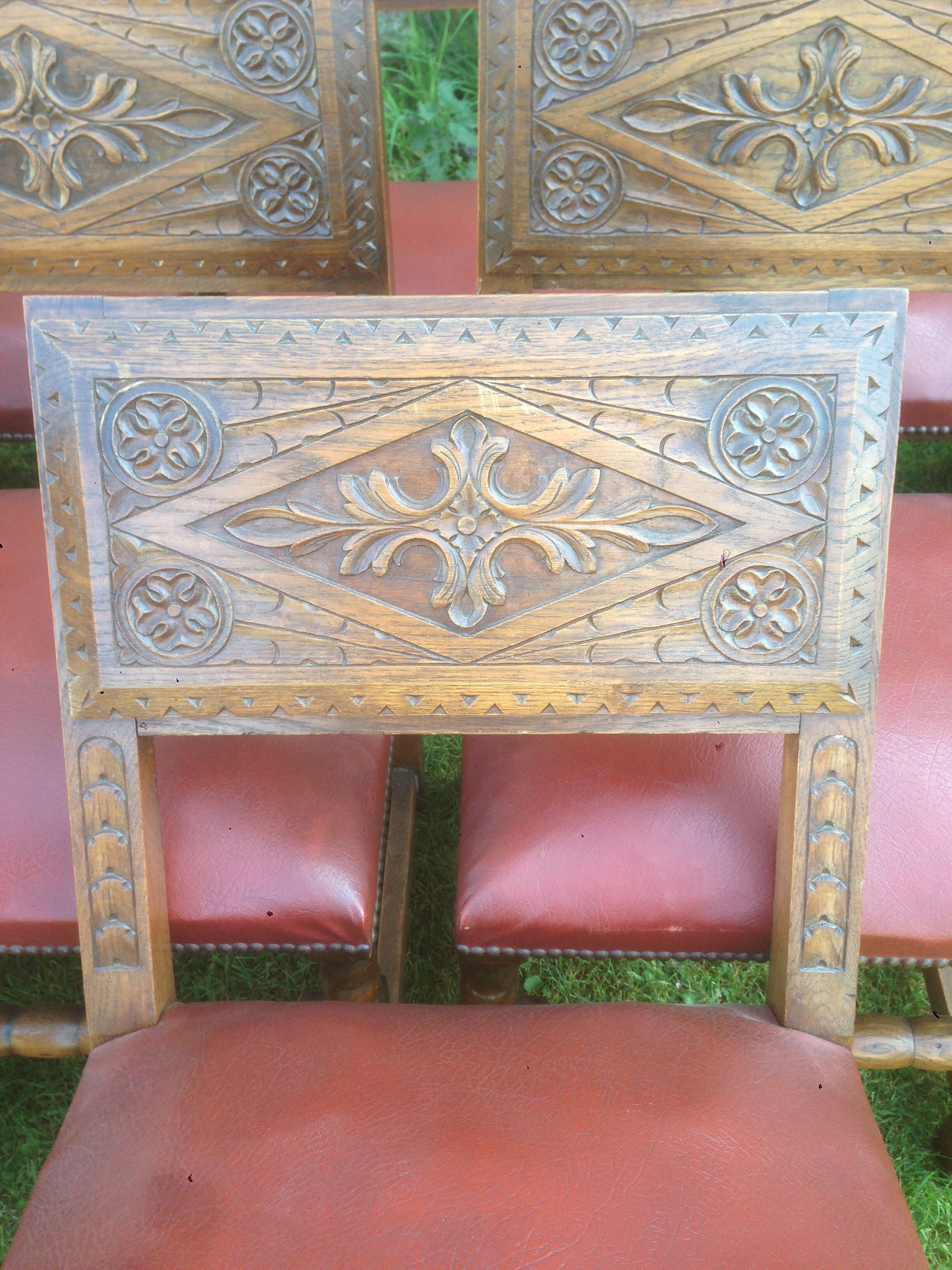 Rustic old oak chairs