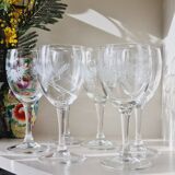 Set of 6 mismatched bird water or wine glasses