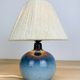 Blue ceramic ball lamp by Willy Dougoud