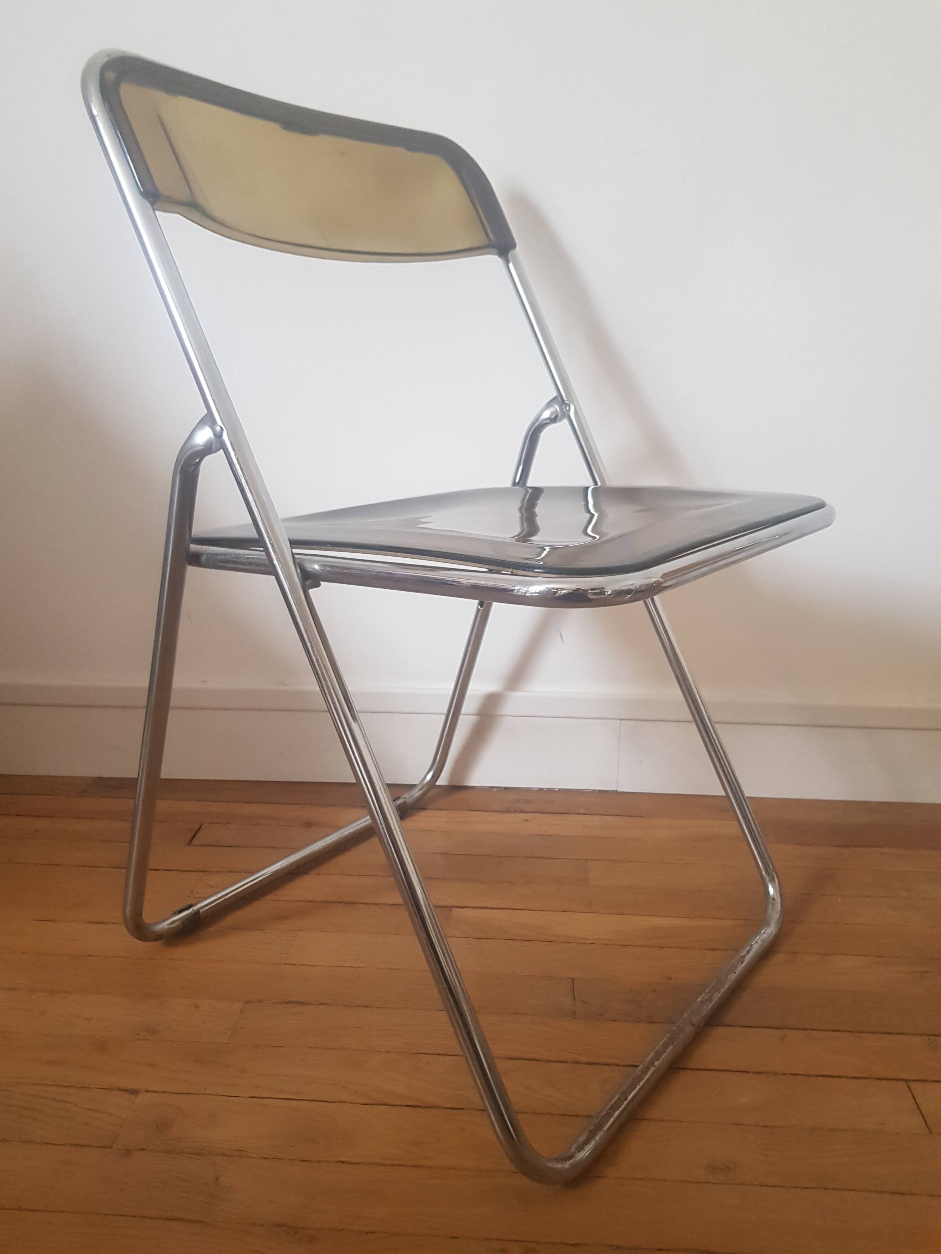 Metal and plexiglass folding chair