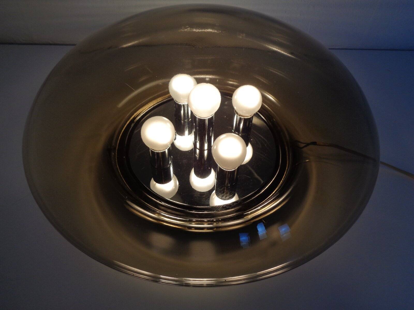 Large glass ceiling light from Limburg, 1960s