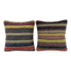 Set of 2 vintage kilim cushion covers 61x64 cm