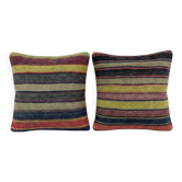Set of 2 vintage kilim cushion covers 61x64 cm