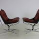 Seventies design special chromed metal Falcon chairs and table by Sigurd Re