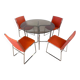 Ensemble de chaises et table de salle à manger chromées, style années 1970