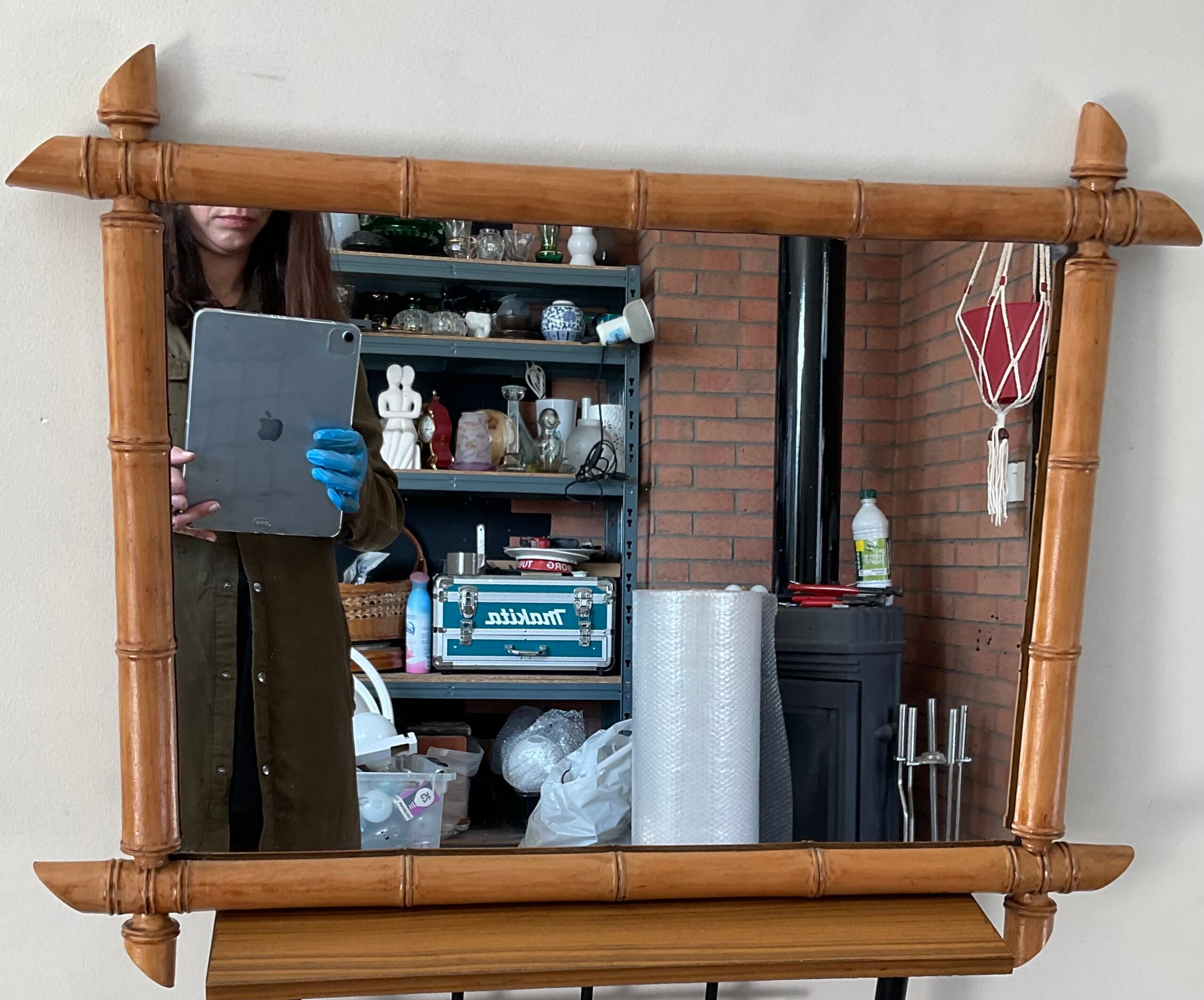 Vintage bamboo mirror from the 60s