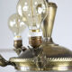Lustre vintage en laiton et verre, années 40