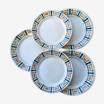 Lot de 5 assiettes Badonviller Quiberon