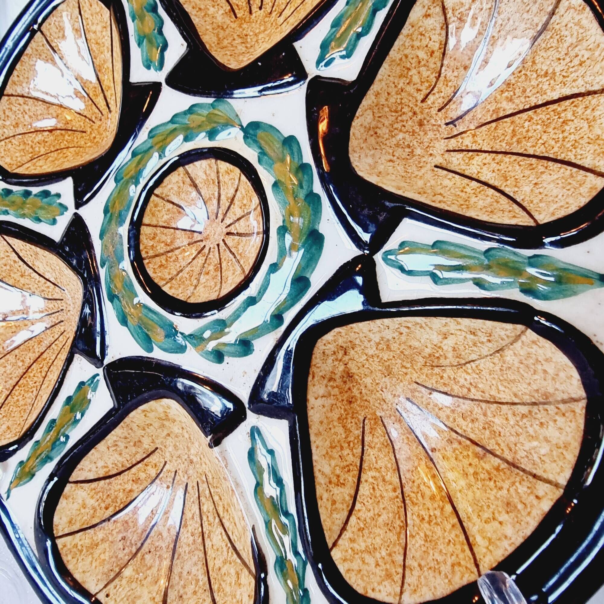 St Jean de Bretagne 1960s French ceramic oyster dish mid century style