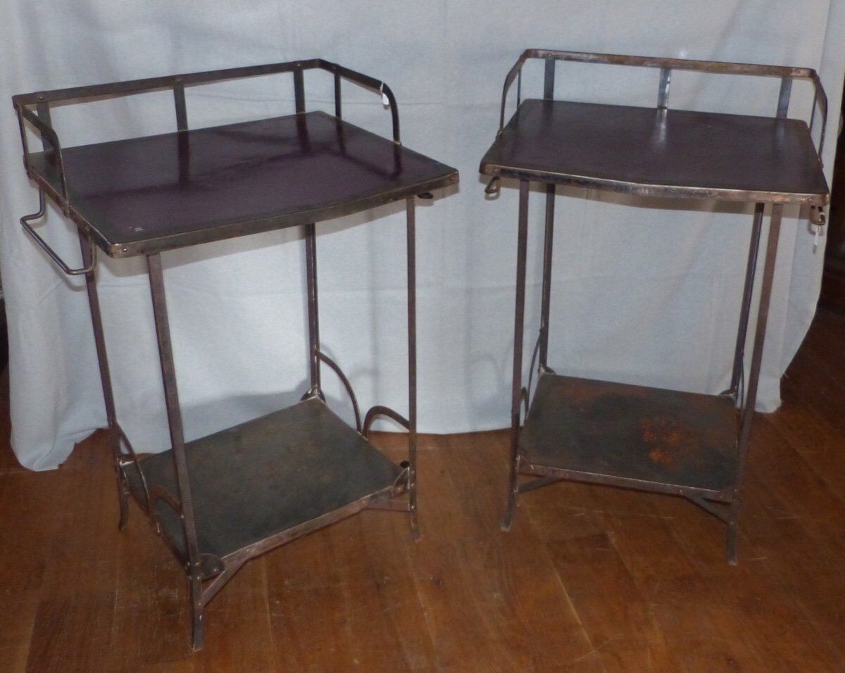 Pair of wrought iron tables