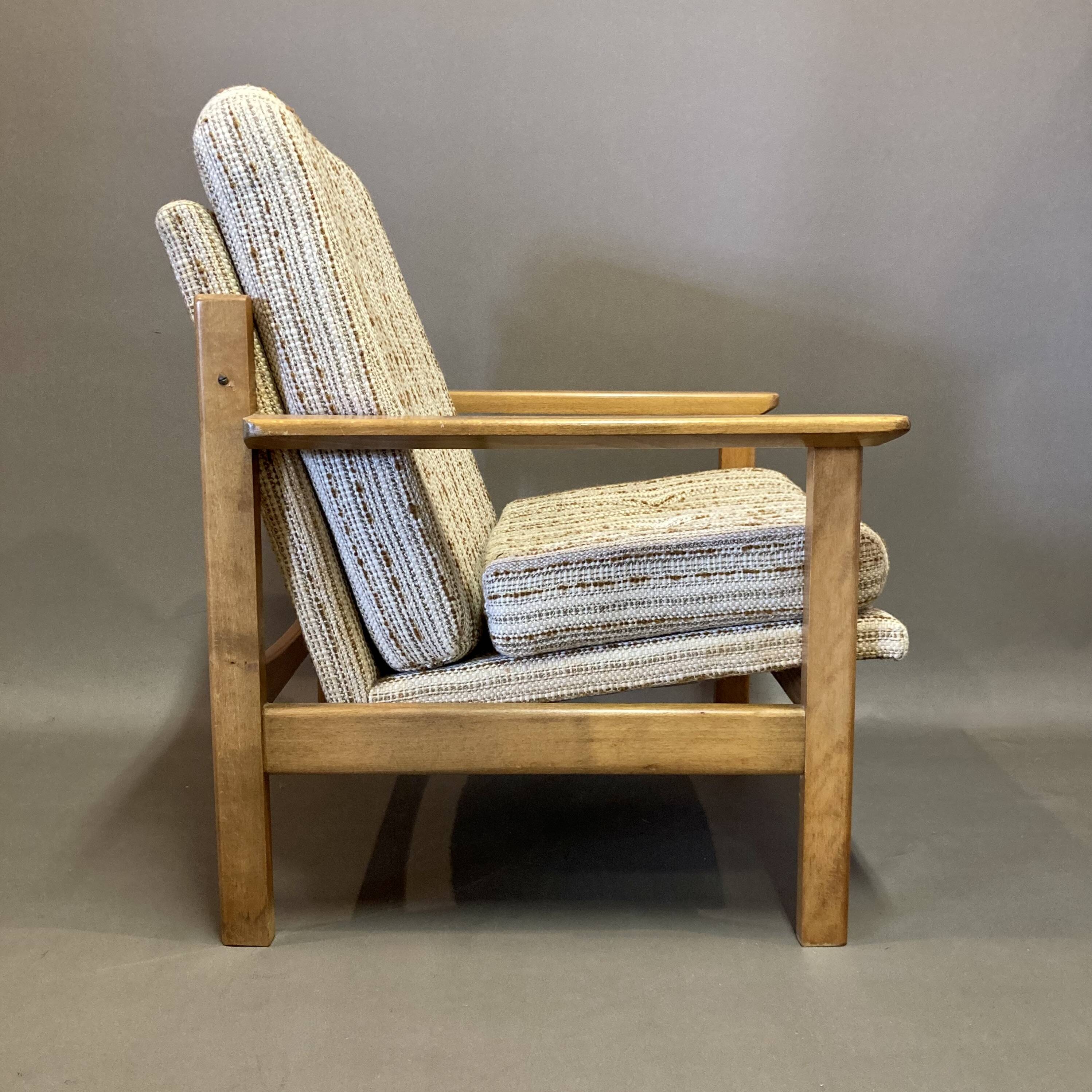 Scandinavian design wool armchair 1950.