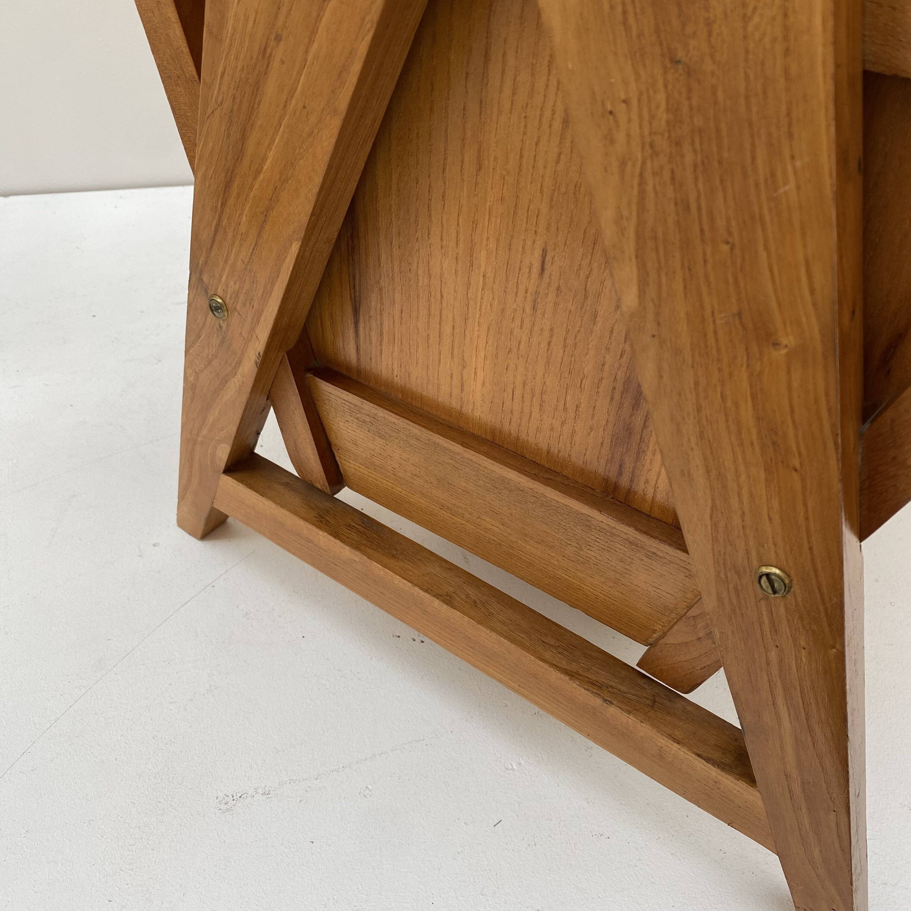 Large modernist indoor planter in solid beech