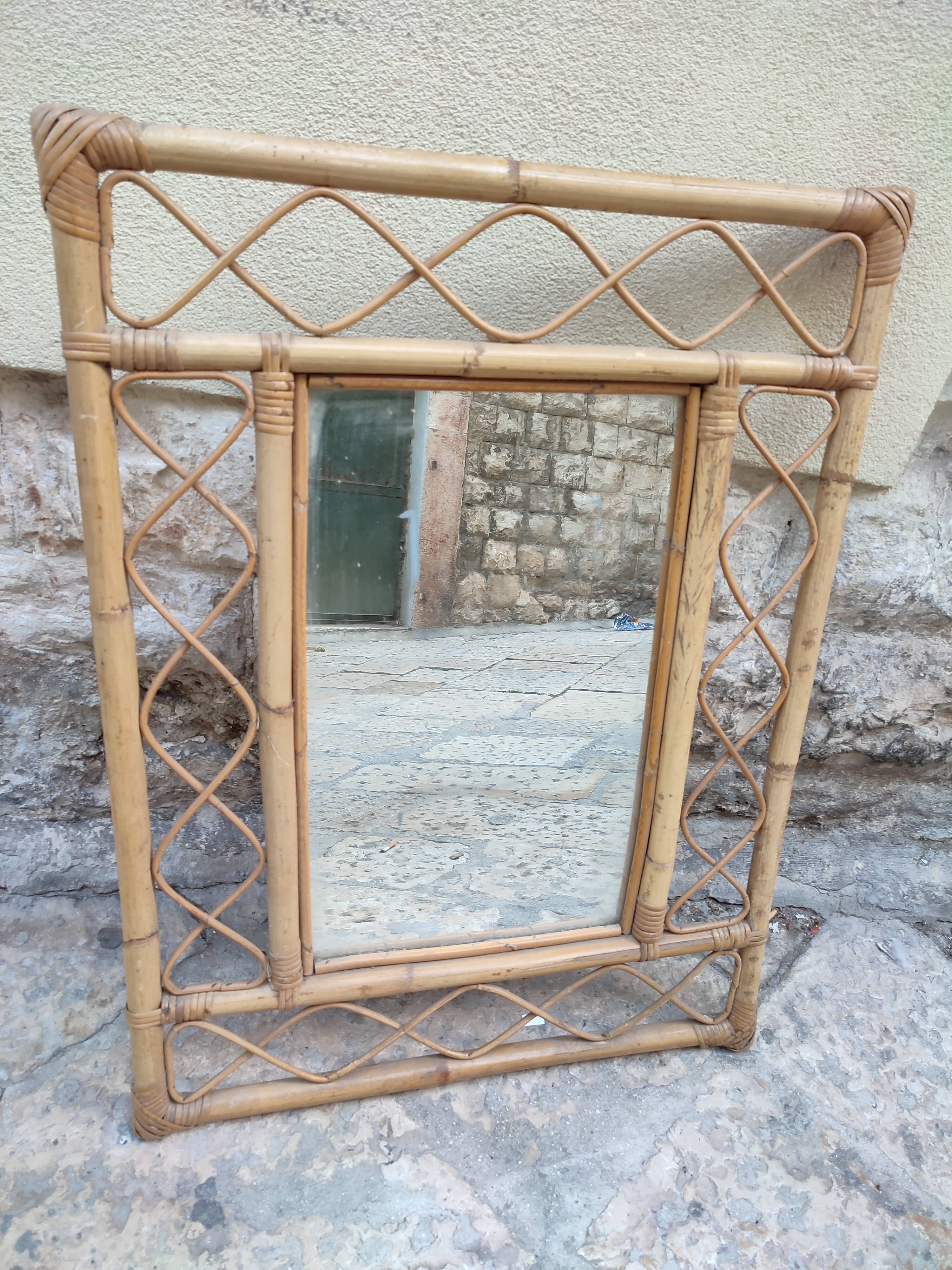 Miroir en bambou