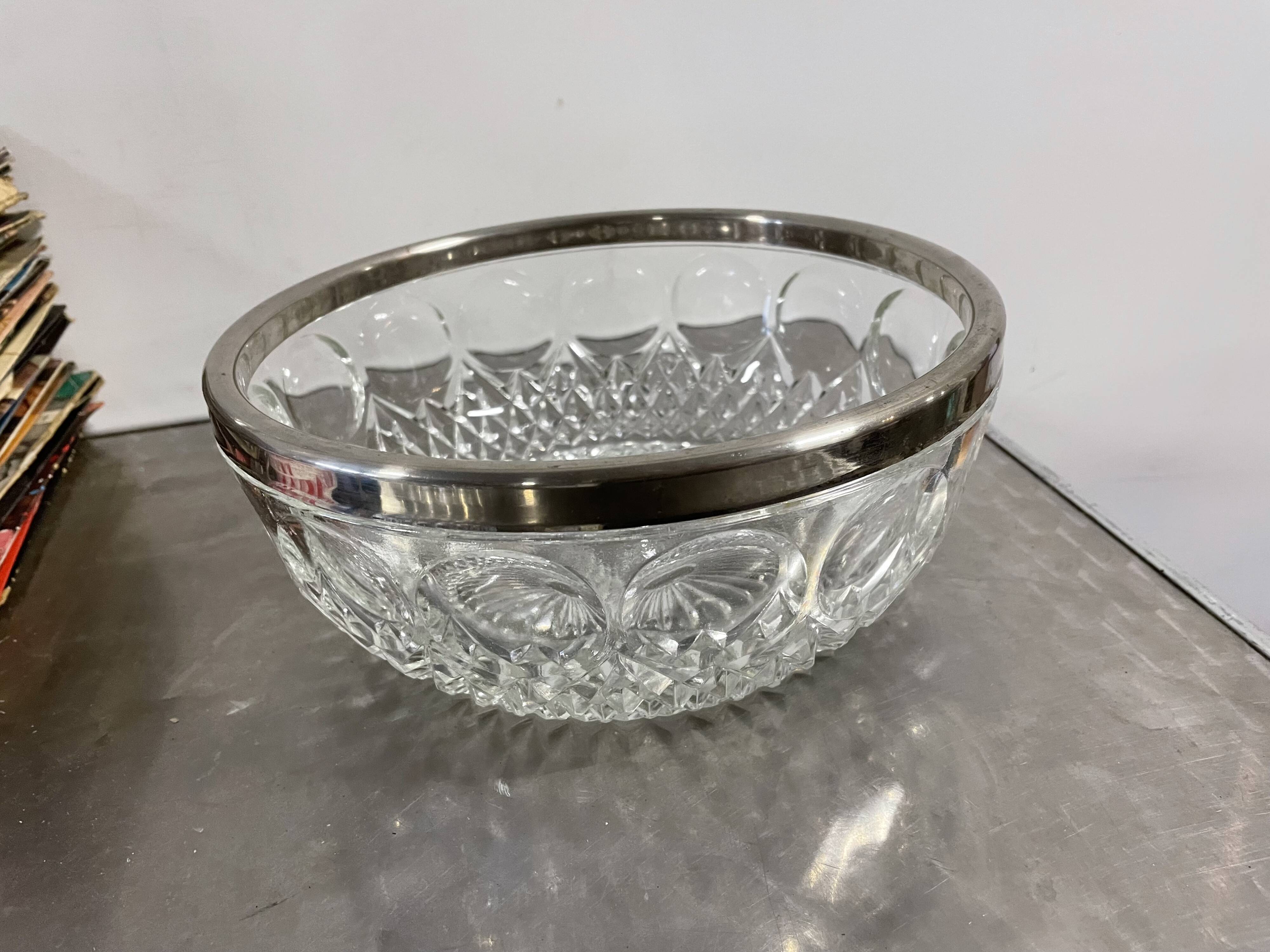 Silver and crystal metal cup